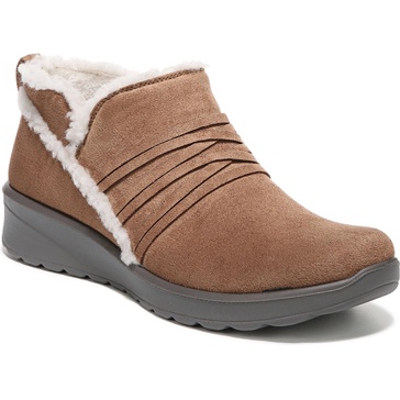 glide womens faux fur slip on shooties