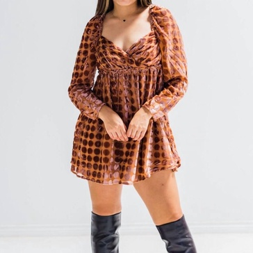 fallon babydoll mini dress in butternut