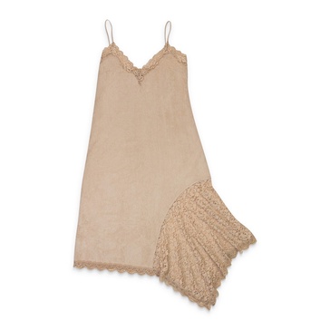 faux suede beige slip dress