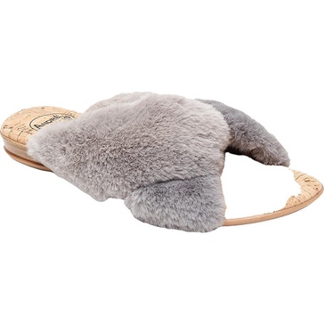 nally womens faux fur slip on flat shoes