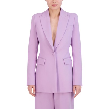 womens v-neck peak one-button blazer