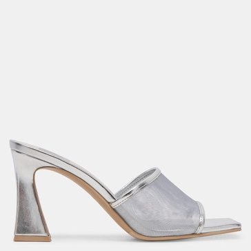 narda heels silver mesh