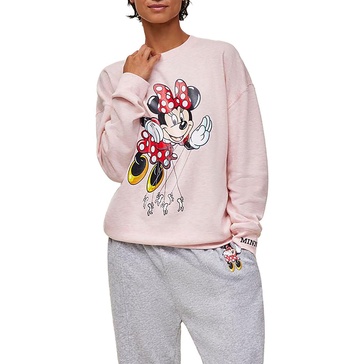 minnie mouse balloon womens graphic cotton crewneck sweater