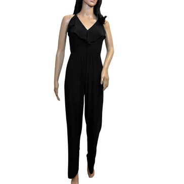 ruffle jumpsuit in black