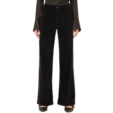 denim hepburn velvet wide leg pant in voodoo