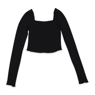 square neck black crop top