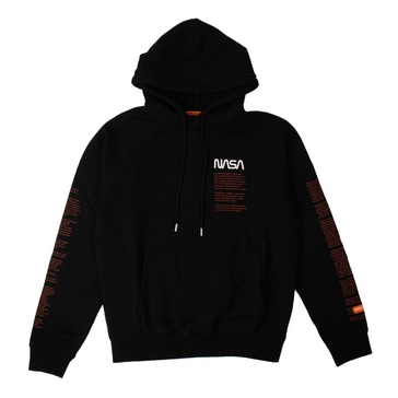 men's black 'nasa printed' hoodie