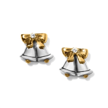 women's silver bells mini post earring in silver-gold