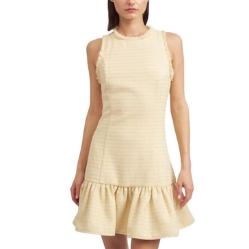 janice tweed dress in buttermilk