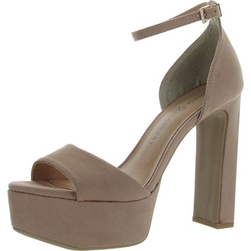 asher womens faux suede ankle strap heels