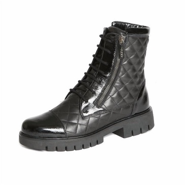 women's granger quilted leather boot in black