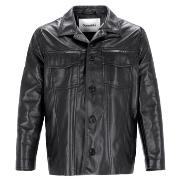 cody jacket in black regenerated leather