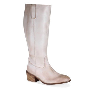 women's fig garden leather tall boots in off white