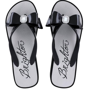 bowie wedge flip flops in black