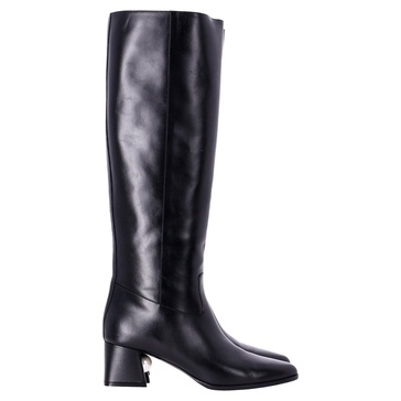 55mm miri knee boots in black leather