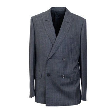 charcoal grey wool pinstripe double breasted suit