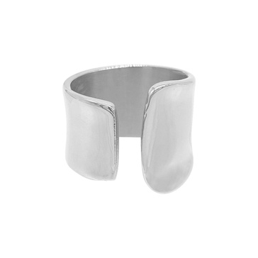 silver plated tall open band ring