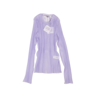 lilac polyester sheer rib long sleeve top