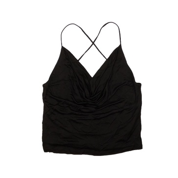 cowl neck top - black