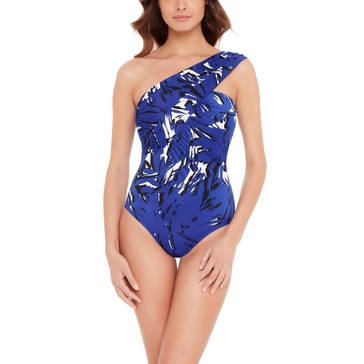 mirage goddess one piece in blue multi