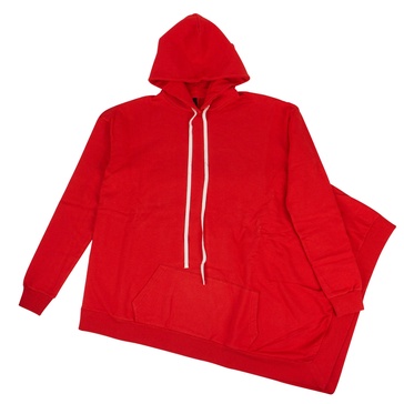 oversized long hoodie - red