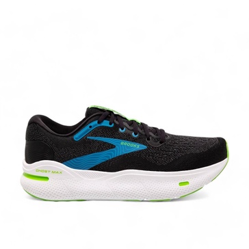 men's ghost max running shoes in black/atomic blue/jasmine