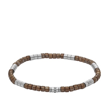 men's brown acrylic beaded bracelet