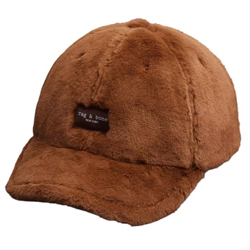 addison faux fur baseball cap in teddy