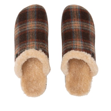 women's comfee slippers in plaidly brown