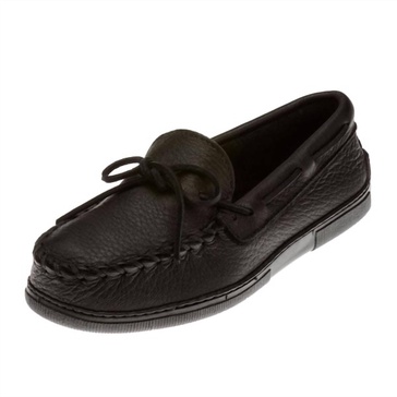 men's moosehide hardsole moccasin in black