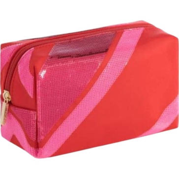 women's diagonal cosmetic pouch in pink