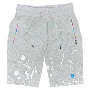 men's splatter knit shorts in grey