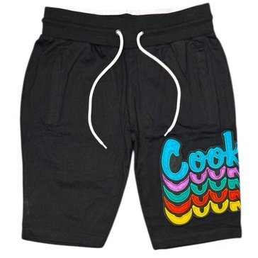 men's multiple logo drawstring shorts in black