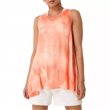 easy peezy tank in nectarine orange tie dye