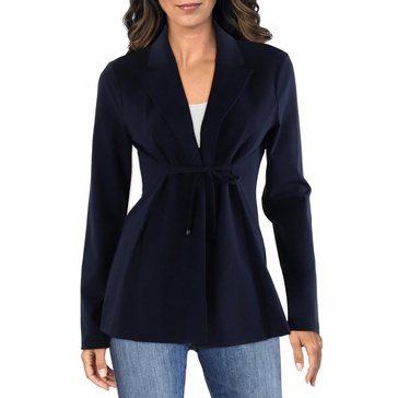 womens tie front business open-front blazer