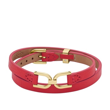 women's heritage d-link pink leather strap bracelet