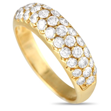 18k yellow gold diamond pave dome ring vc01-121824