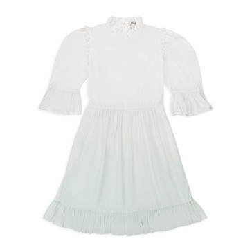 exclusive dip dye short prairie white green day dress