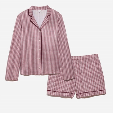 cayla pajama set in check print wild orchid