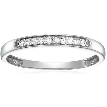 1/10 cttw diamond wedding band 10k gold 10 stones prong set