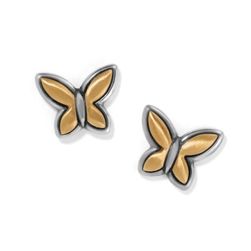 women's goldie wings mini post earrings in silver/old