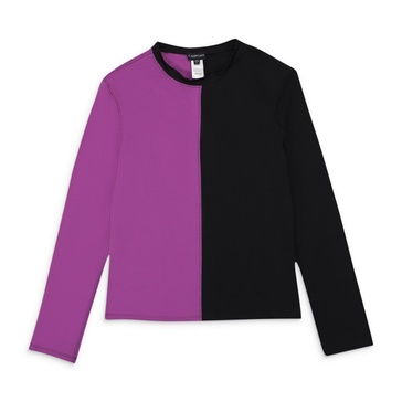 colorblock ls crew purple black shirt