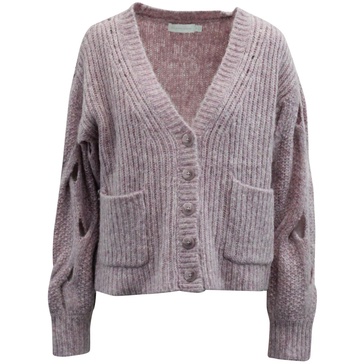 reagan cardigan in pink wool