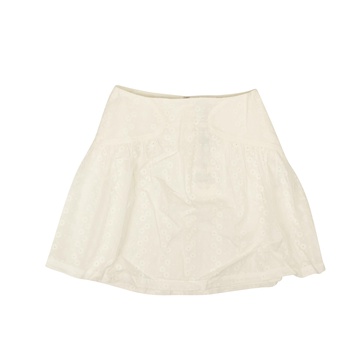 optic white cotton eyelet mini skirt