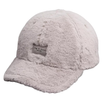 addison faux fur baseball cap in grey