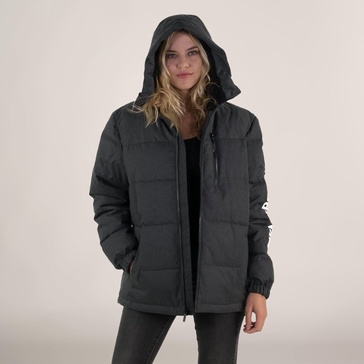 women's twill block puffer oversized jacket