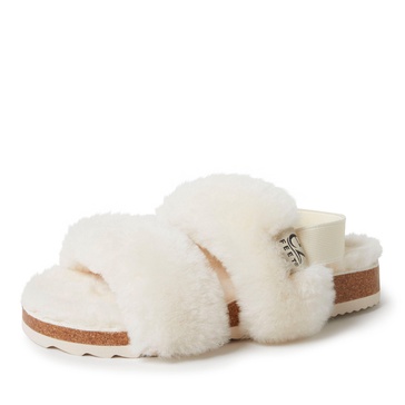 ez feet women's genuine shearling slingback sandal