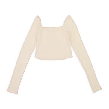 square neck cream crop top