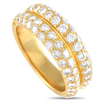 vintage 18k yellow gold 1.29ct diamond half eternity ring vc04-112724