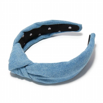 knotted headband in denim